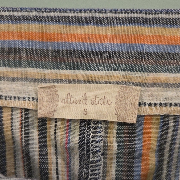 Altar'd State Muli Colored Striped Mini Skirt With buttons Size Small - Picture 2 of 8